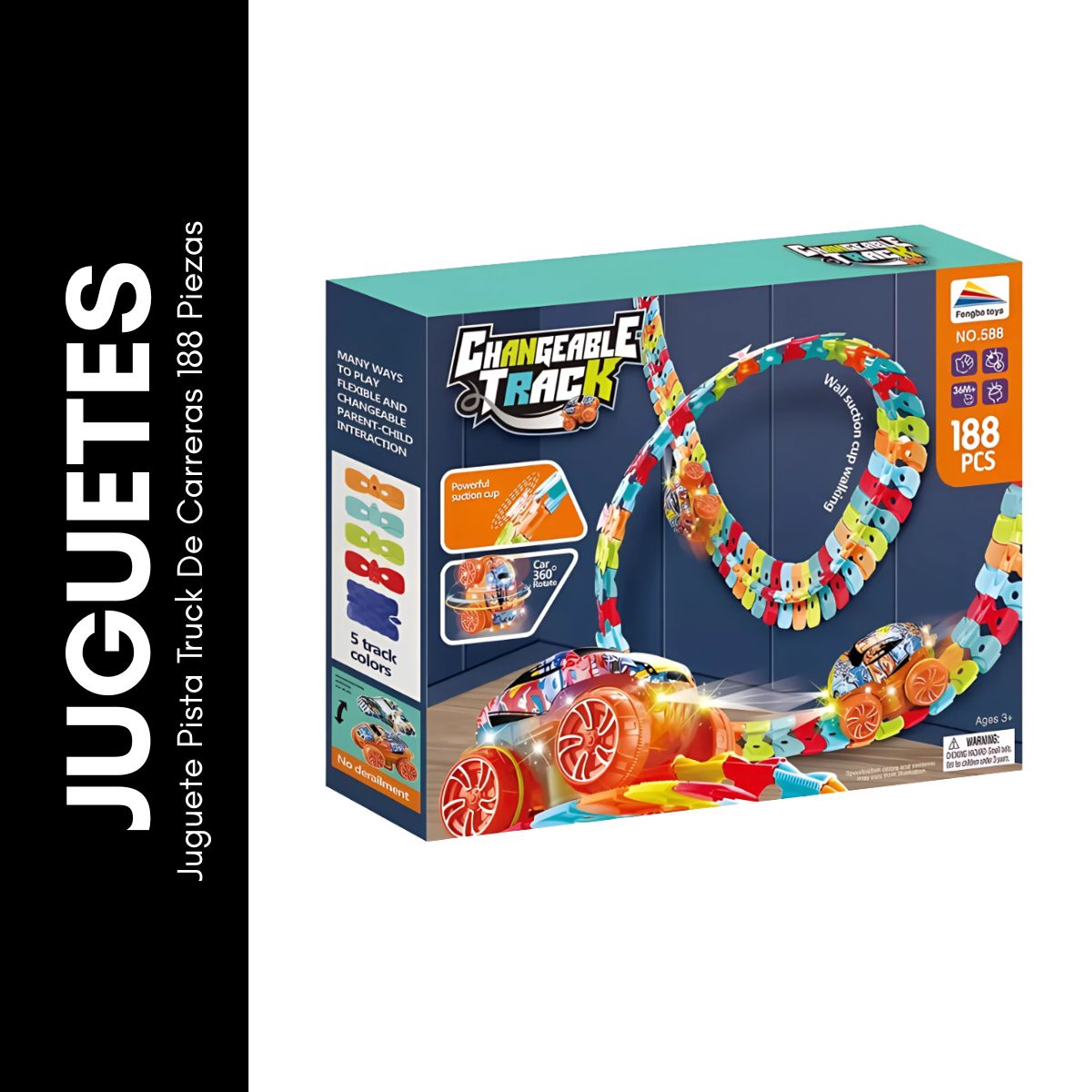 GENERICO - Juguete Pista Truck De Carreras 188 Piezas