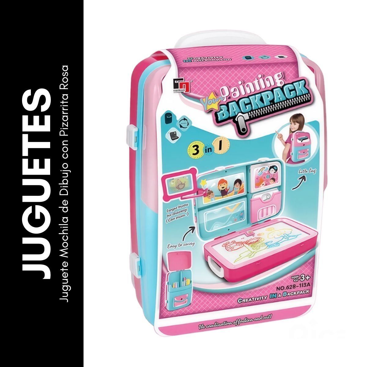 GENERICO - Juguete Mochila de Dibujo con Pizarrita Rosa