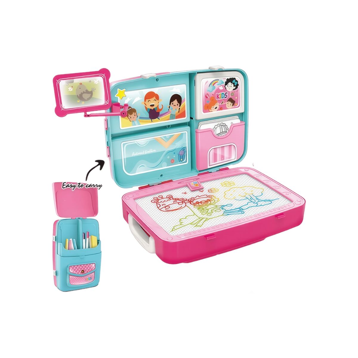 GENERICO - Juguete Mochila de Dibujo con Pizarrita Rosa