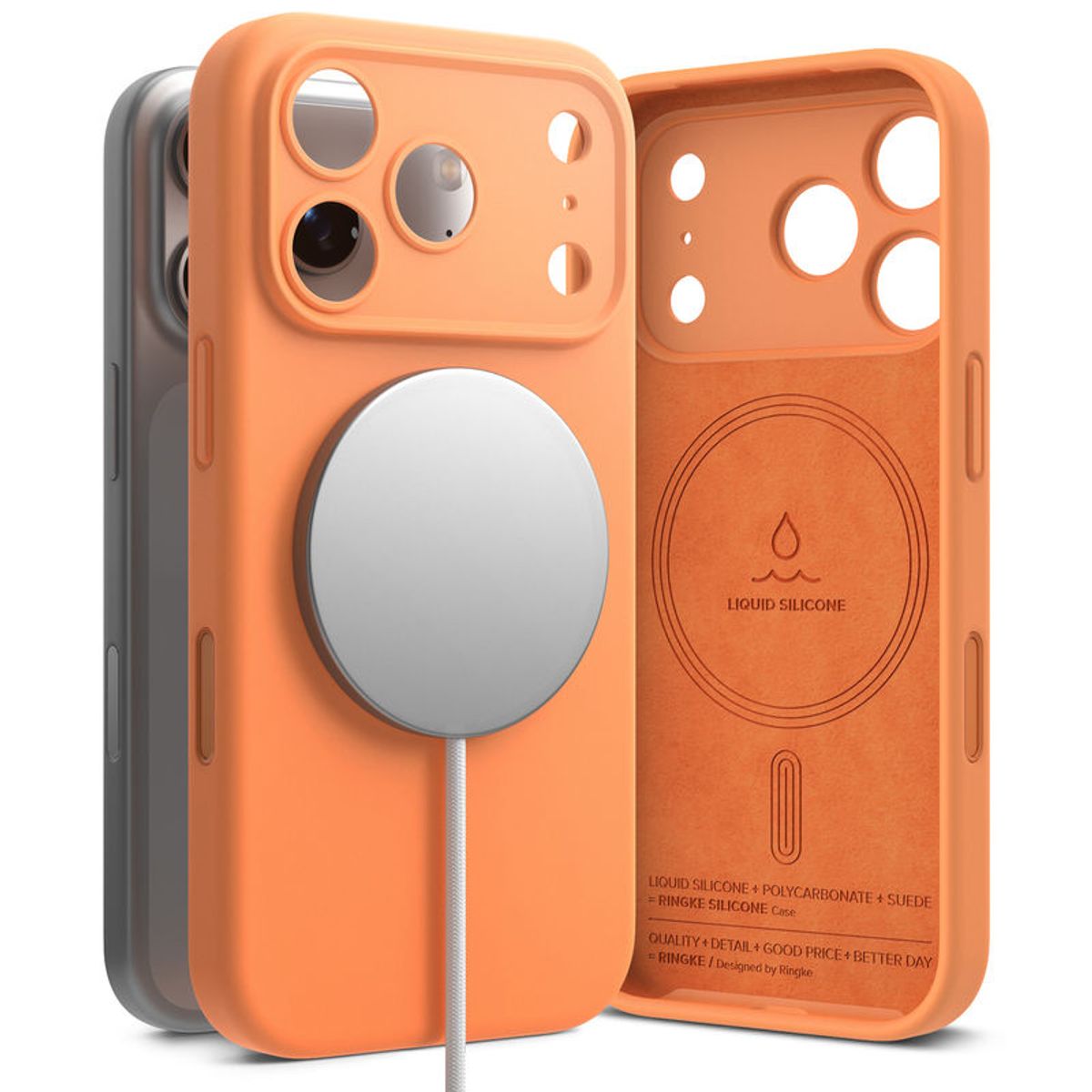 RINGKE - Case Para iPhone 17 Pro Ringke Silicone Magsafe Naranja