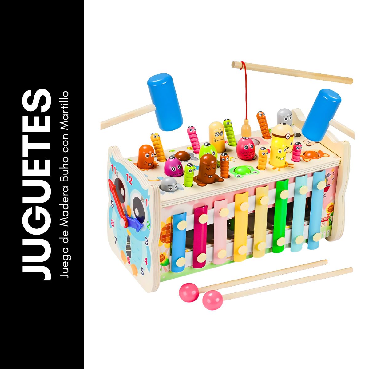 GENERICO - Juego de Madera Buho con Martillo