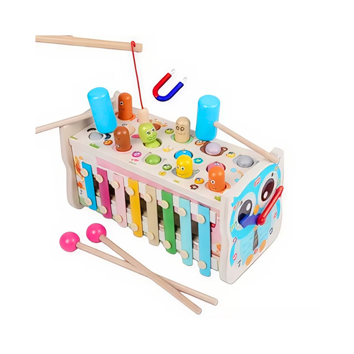 GENERICO - Juego de Madera Buho con Martillo