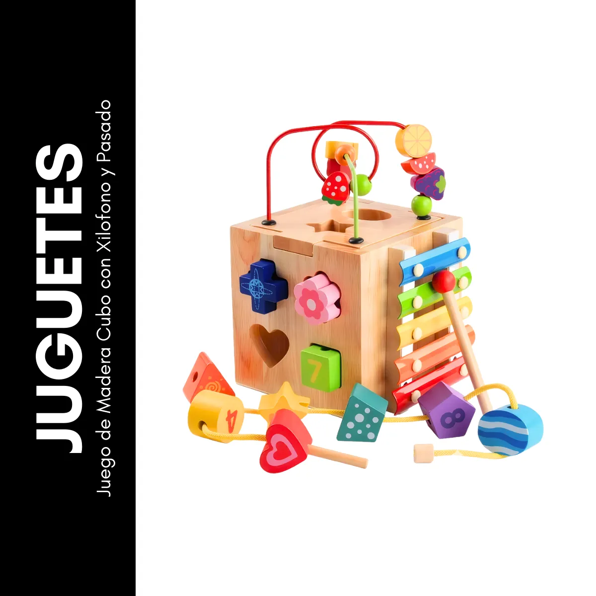 GENERICO - Juego de Madera Cubo con Xilofono y Pasado