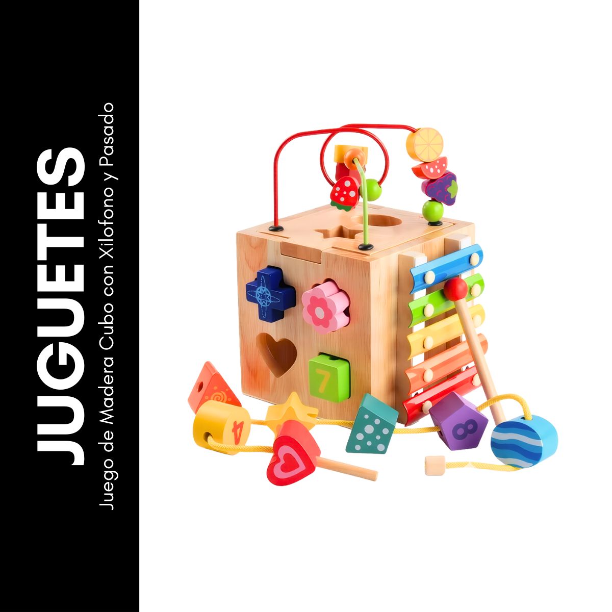 GENERICO - Juego de Madera Cubo con Xilofono y Pasado