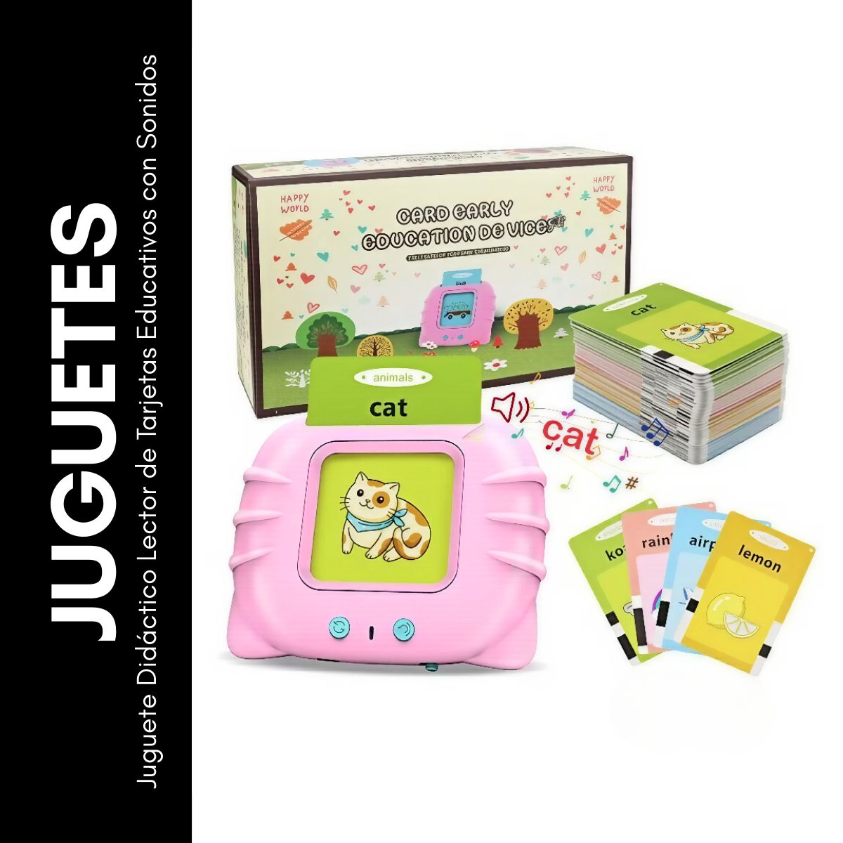 Juguete Didáctico Lector de Tarjetas Educativos con Sonidos, marca GENERICO - Foto Principal