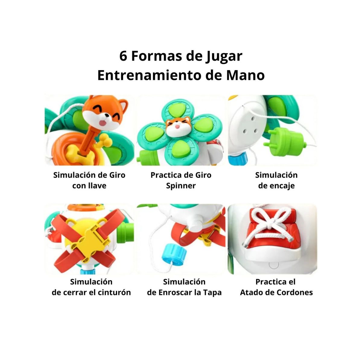 Juguete Cubo Sensorial 6 en 1 Modelo Zorrito, marca GENERICO - Foto 2