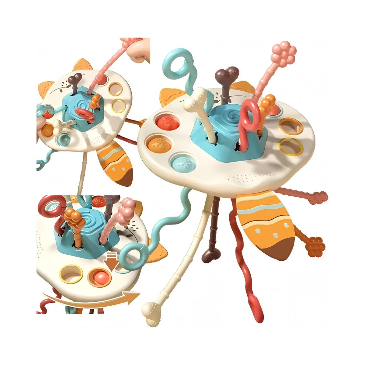 GENERICO - Juguete Zorrito Tiras de silicona sensorial 5 en 1