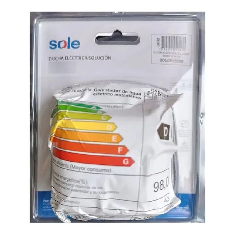 SOLE - DUCHA ELÉCTRICA SOLE 5500W MODELO SOLUCIÓN SOLDE5500S