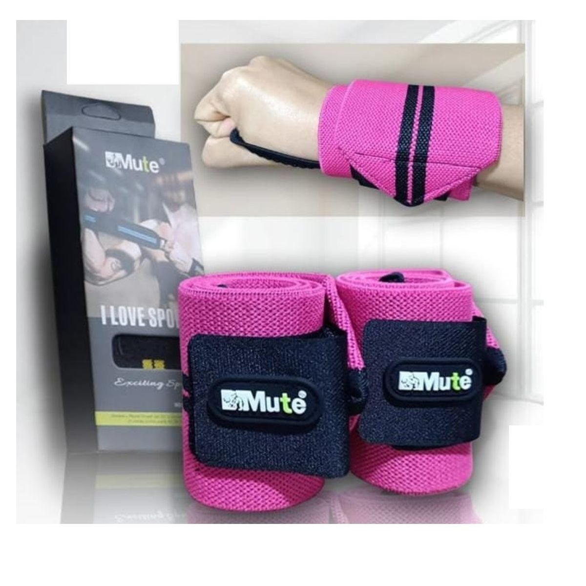 GENERICO - Muñequera de Potencia Elastica Fucsia