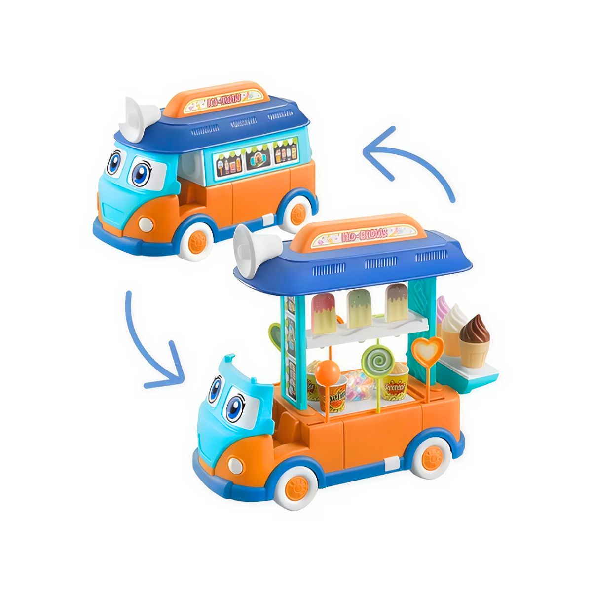 GENERICO - Juguete Combi Carrito De Helados 2 En 1 Luz Y Sonido