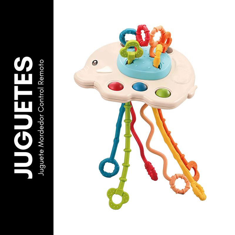 GENERICO - Juguete Elefante Tiras de silicona sensorial 5 en 1 Blanco