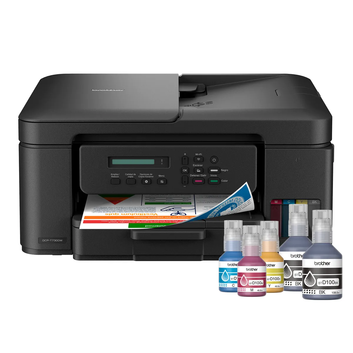 BROTHER - Impresora Brother DCPT730DW Multifuncional InkBenefit Tank Wi-Fi ADF Dúplex