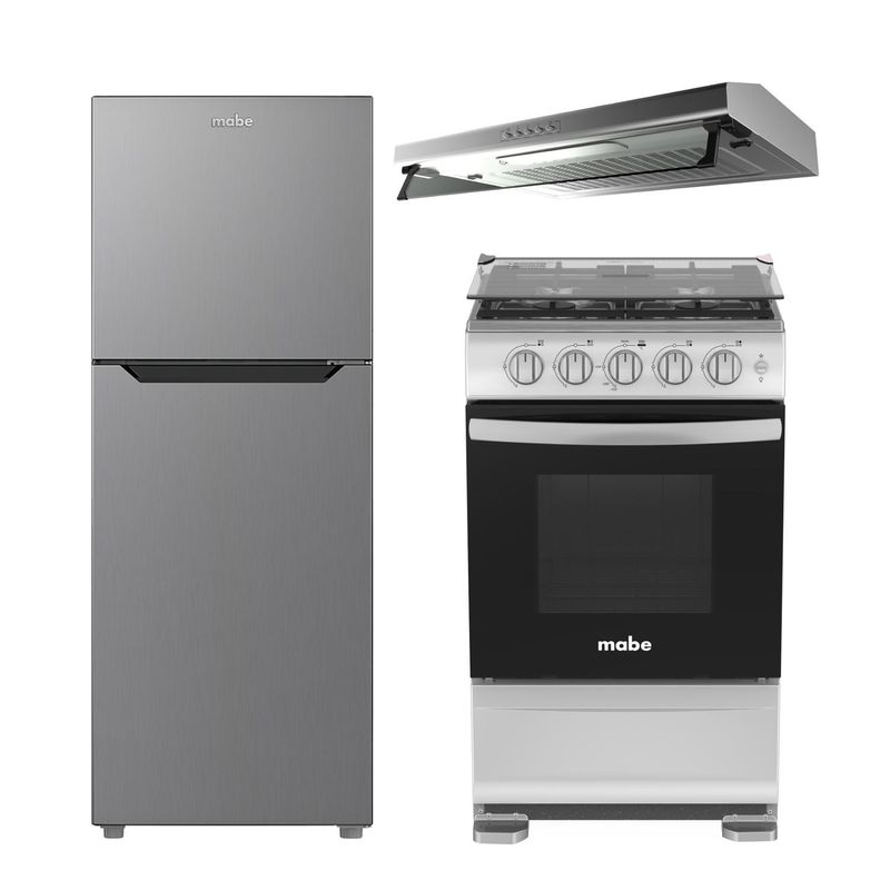 MABE - Combo Campana Extractora +Cocina a Gas +Refrigeradora No Frost