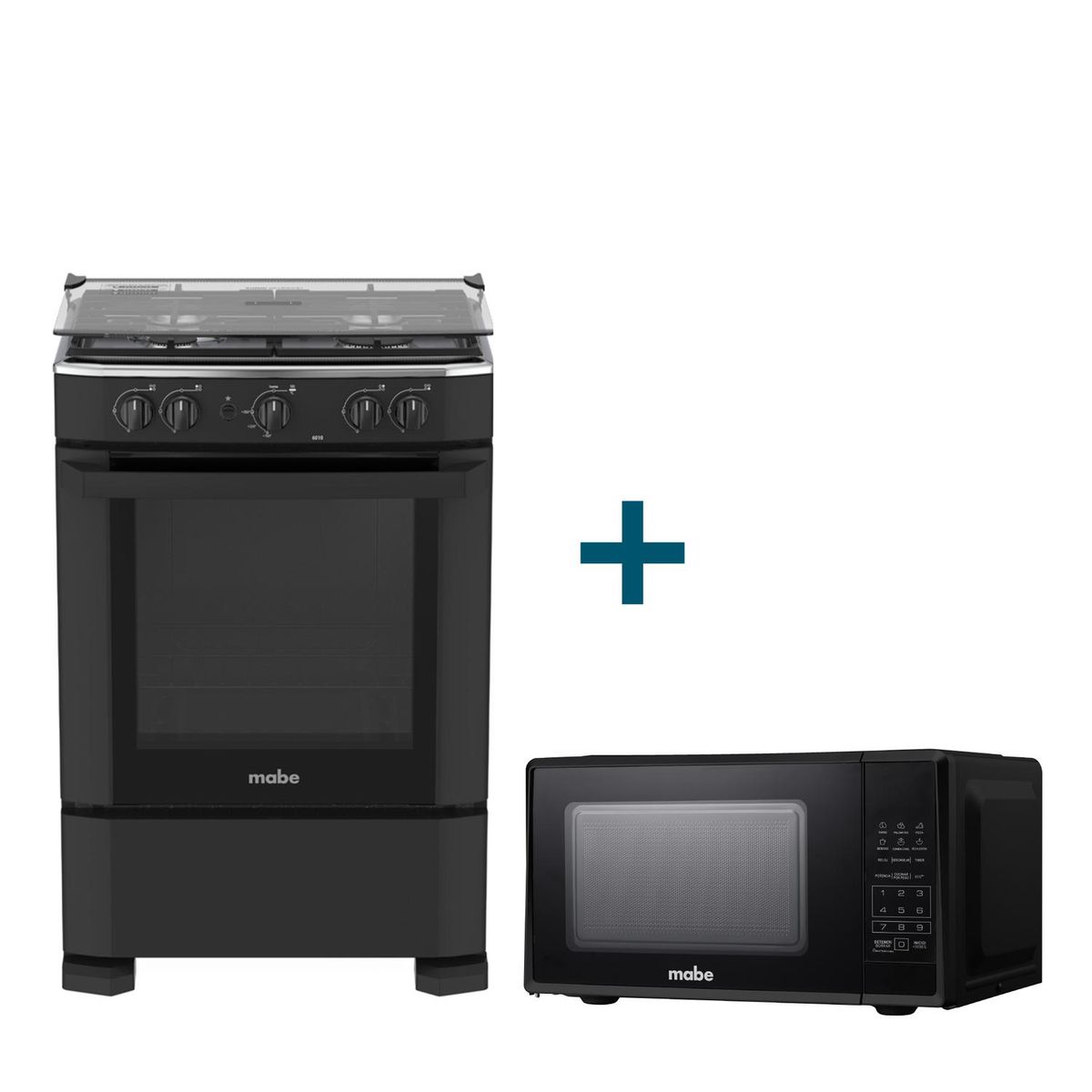 MABE - Combo Cocina a Gas 60cm CMP6010FN0 +Horno microondas 20L HMM07PBN mabe