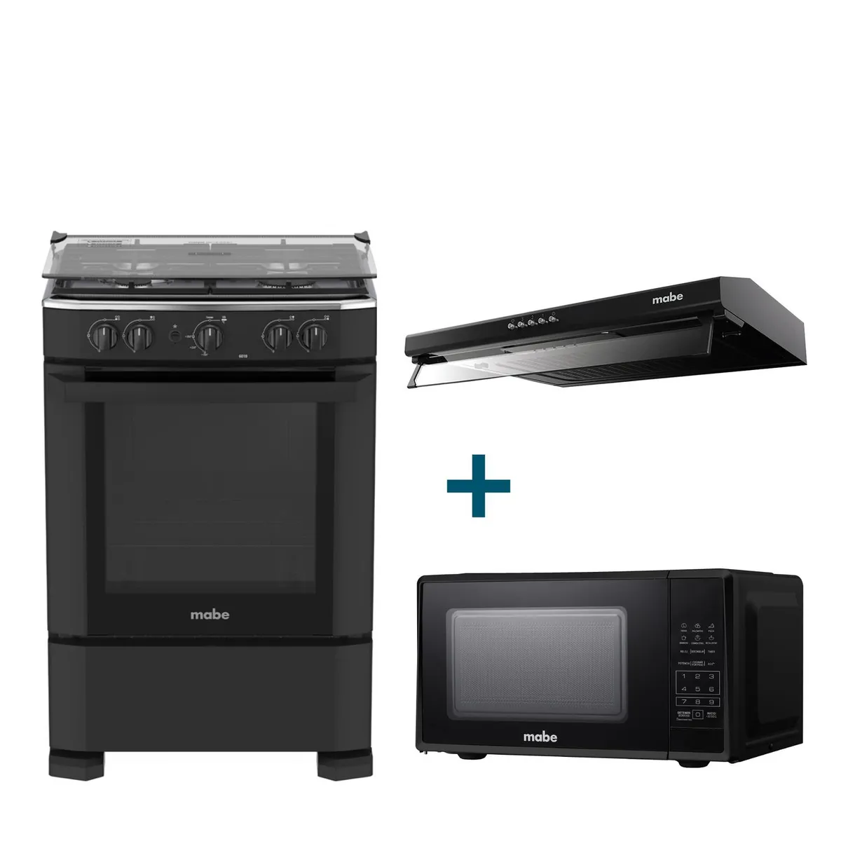 MABE - Combo Campana Extractora +Cocina a Gas +Horno microondas mabe