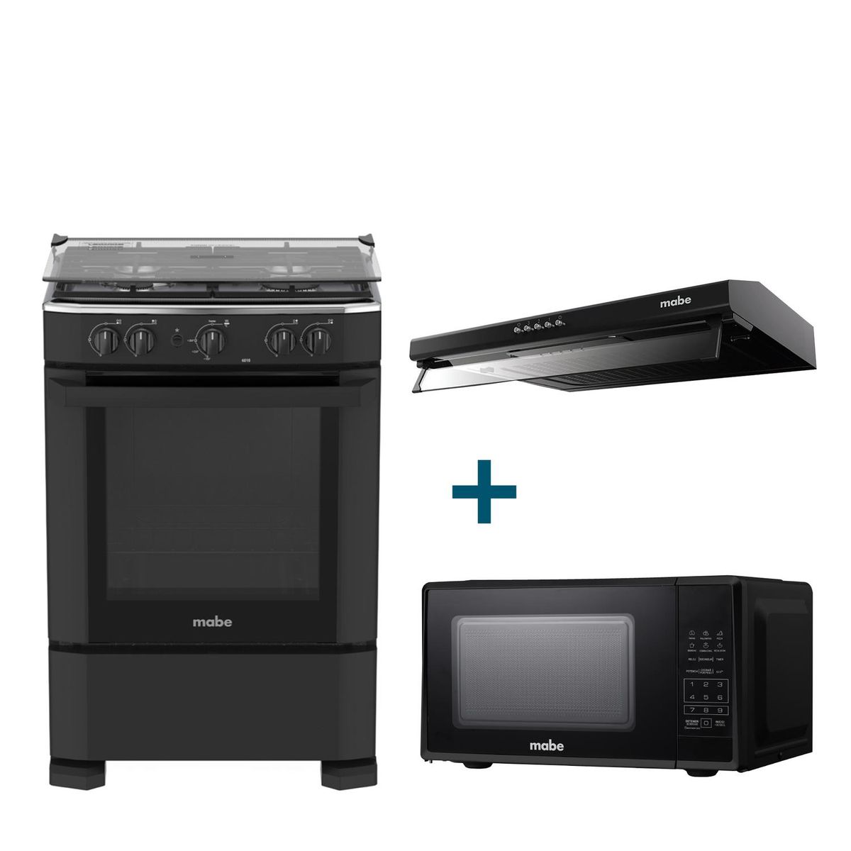 MABE - Combo Campana Extractora +Cocina a Gas +Horno microondas mabe