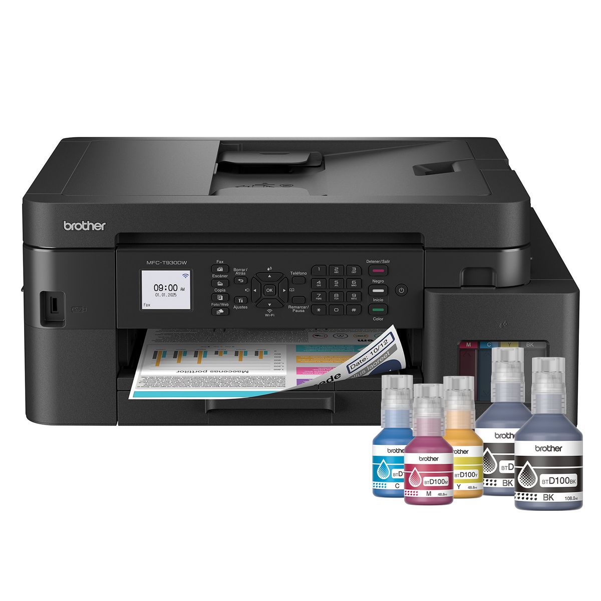 BROTHER - Impresora Brother MFCT930DW Multifuncional InkBenefit Tank Wi-Fi ADF Fax Dúplex