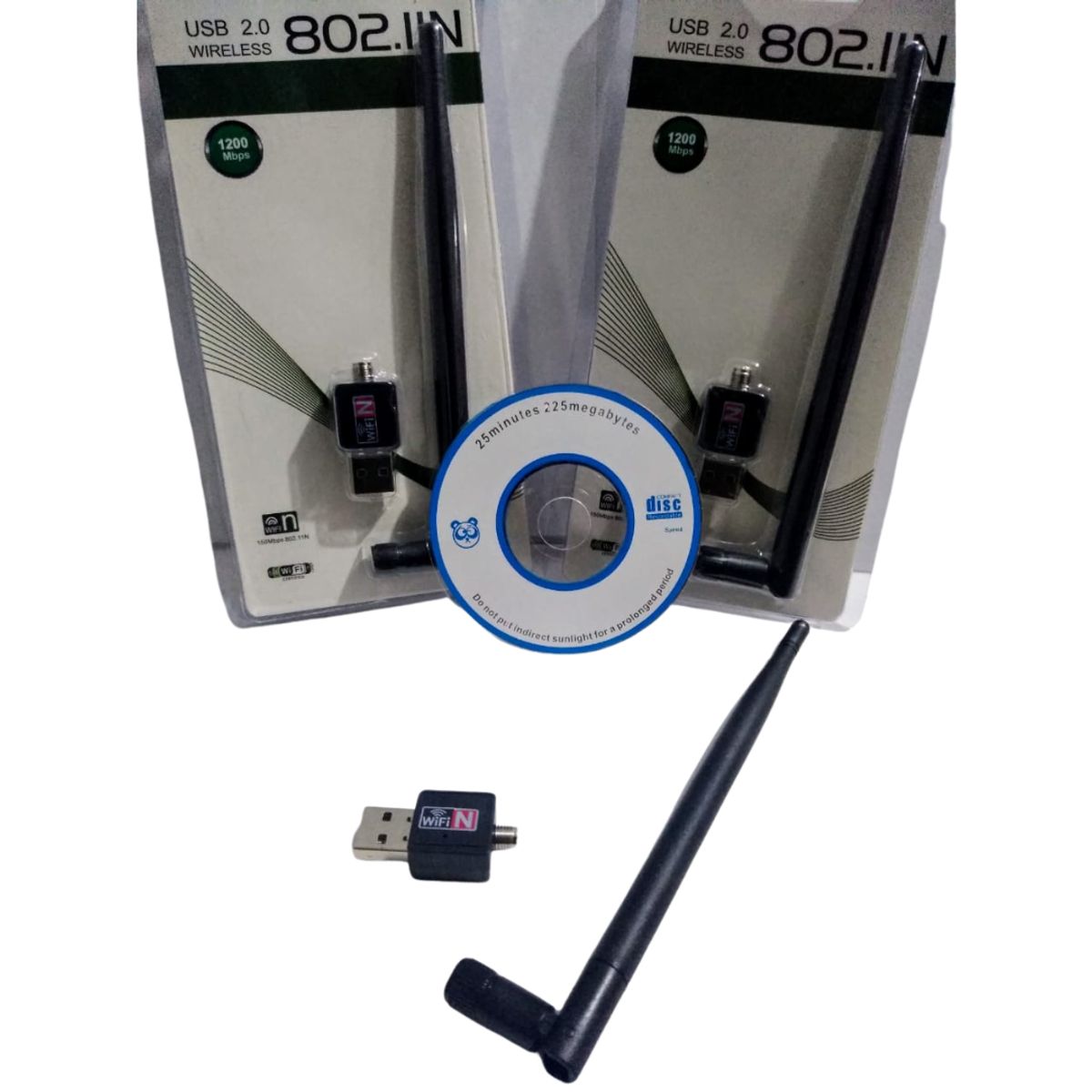 GENERICO - Antena Wifi Adaptador 1200 Mbps para Laptop y Pc