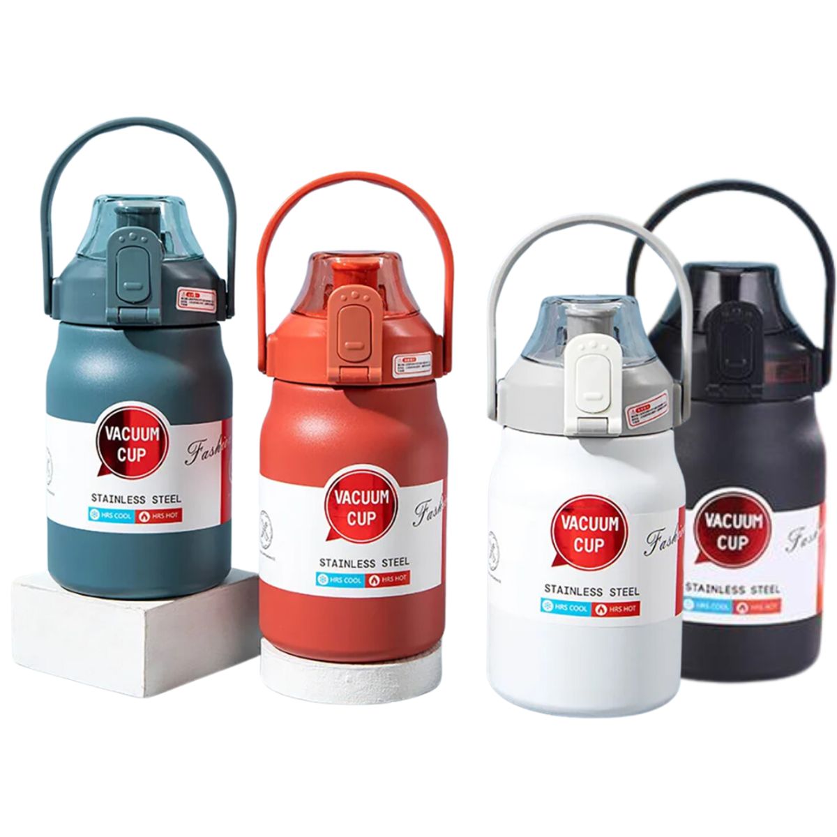 HYGGE - Termo De Acero Inoxidable Con Pajita Portable Acabado Mate