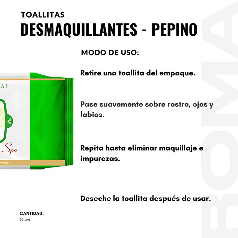 NEVADA NATURAL PRODUCTS - TOALLITAS DESMAQUILLANTES - PEPINO 30UND NEVADA
