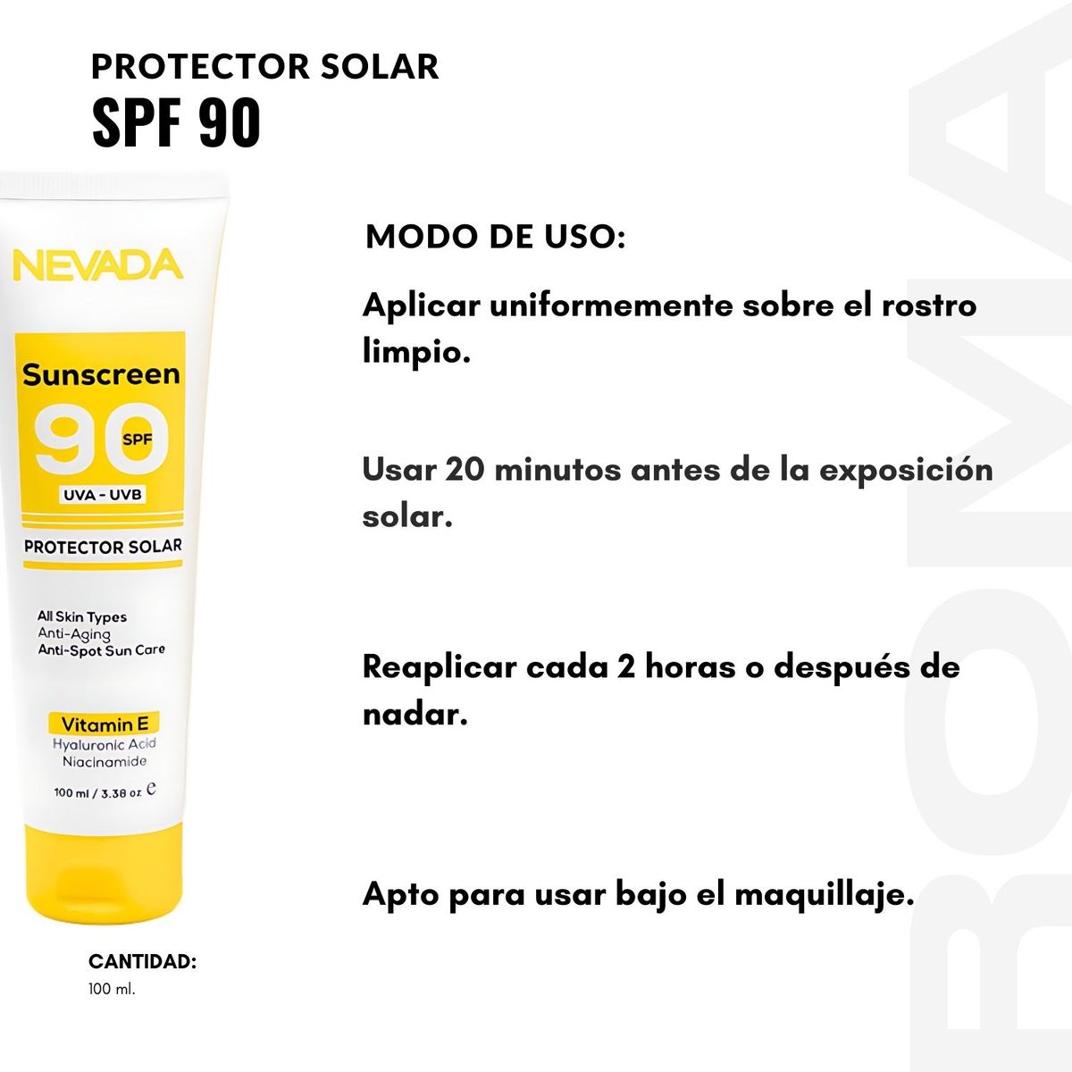 NEVADA NATURAL PRODUCTS - PACK 3 PROTECTOR SOLAR SPF90 ANTI MANCHAS 100ML NEVADA