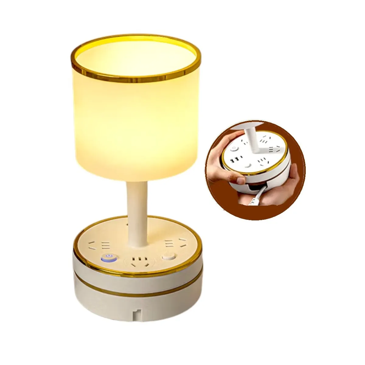 GENERICO - Lampara de mesa 3 en 1: Ilumina, carga y organiza