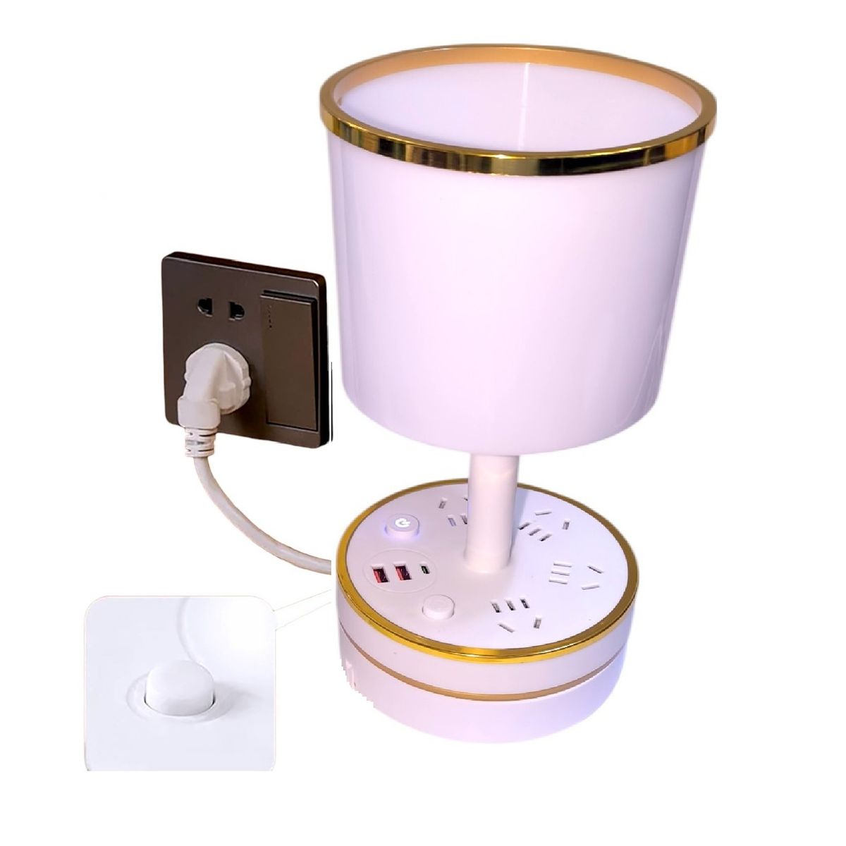 GENERICO - Lampara de mesa 3 en 1: Ilumina, carga y organiza