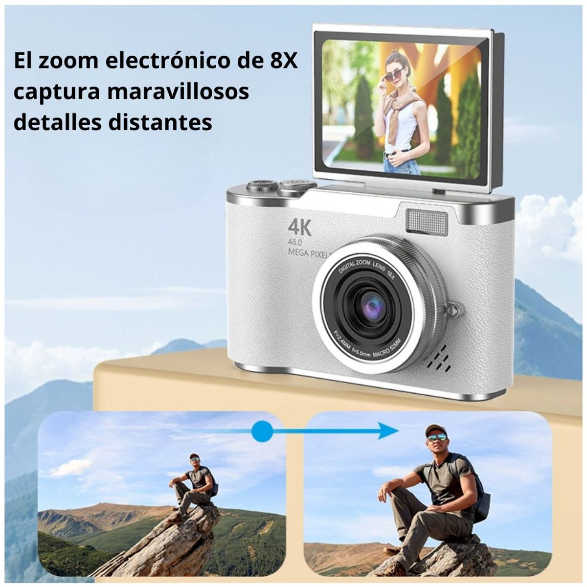 GENERICO - Cámara Digital Full HD 48MP para Niños y Principiantes con Pantalla 24” Zoom y Batería Recargable