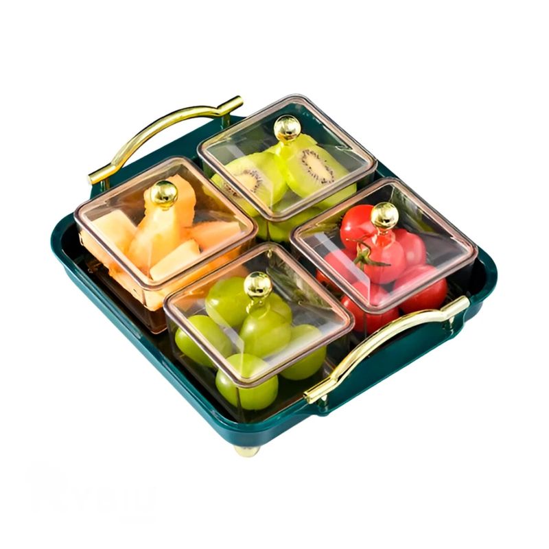 GENERICO - Set de 4 Organizadores con Bandeja Fino de Color Verde