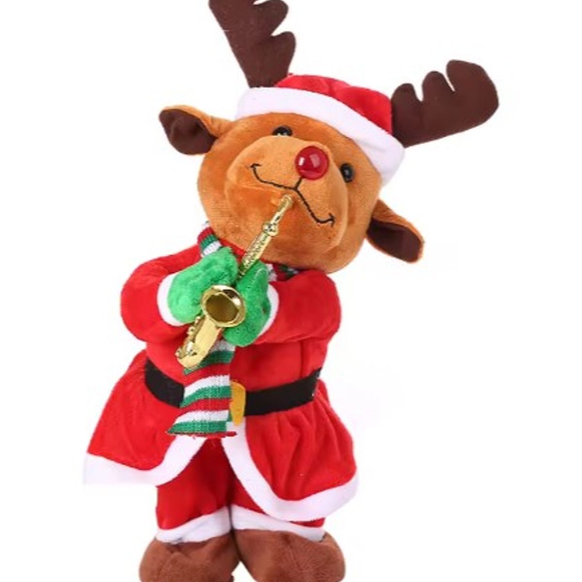 GENERICO - Reno Navideño, Bailarin con musica  34 cm