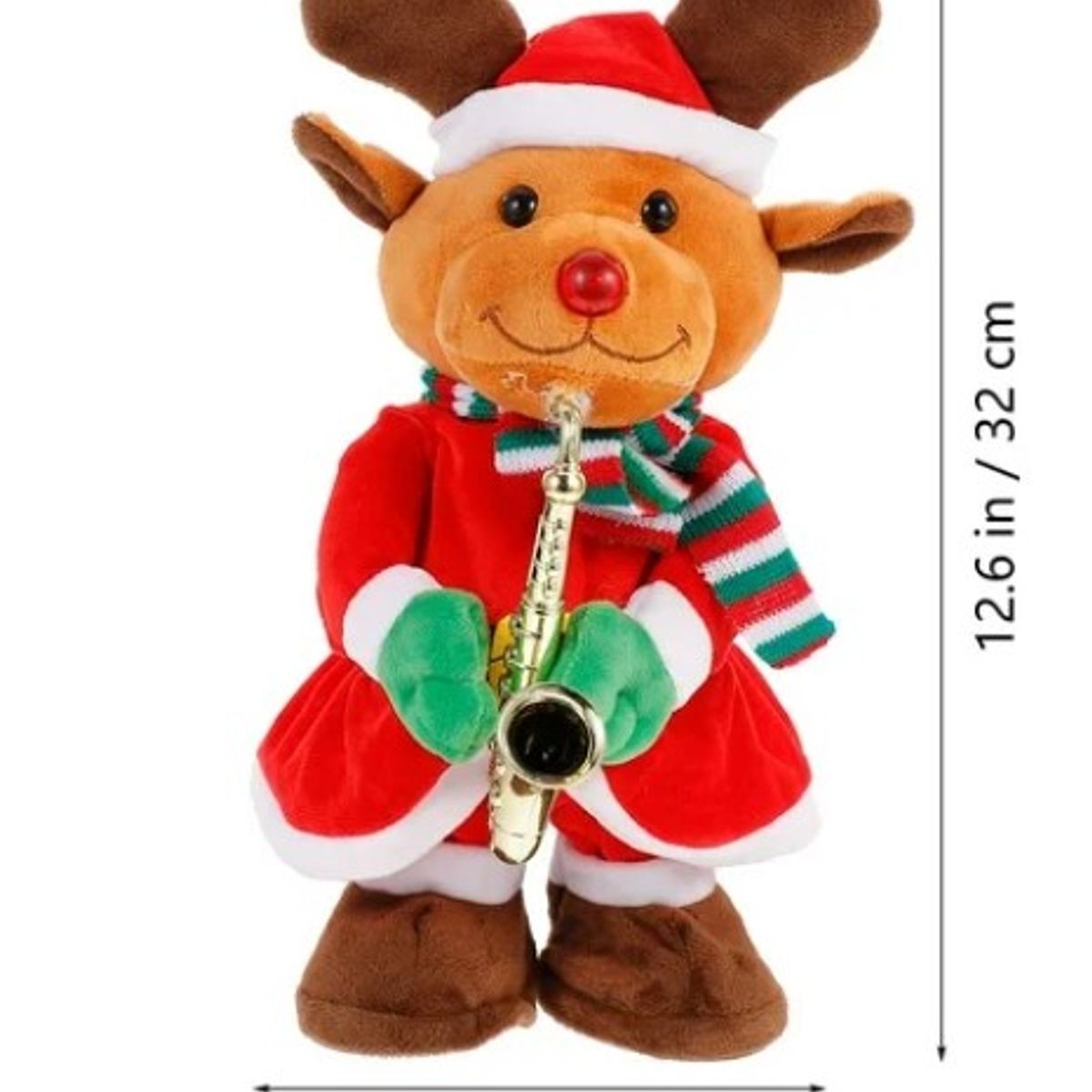 GENERICO - Reno Navideño, Bailarin con musica  34 cm