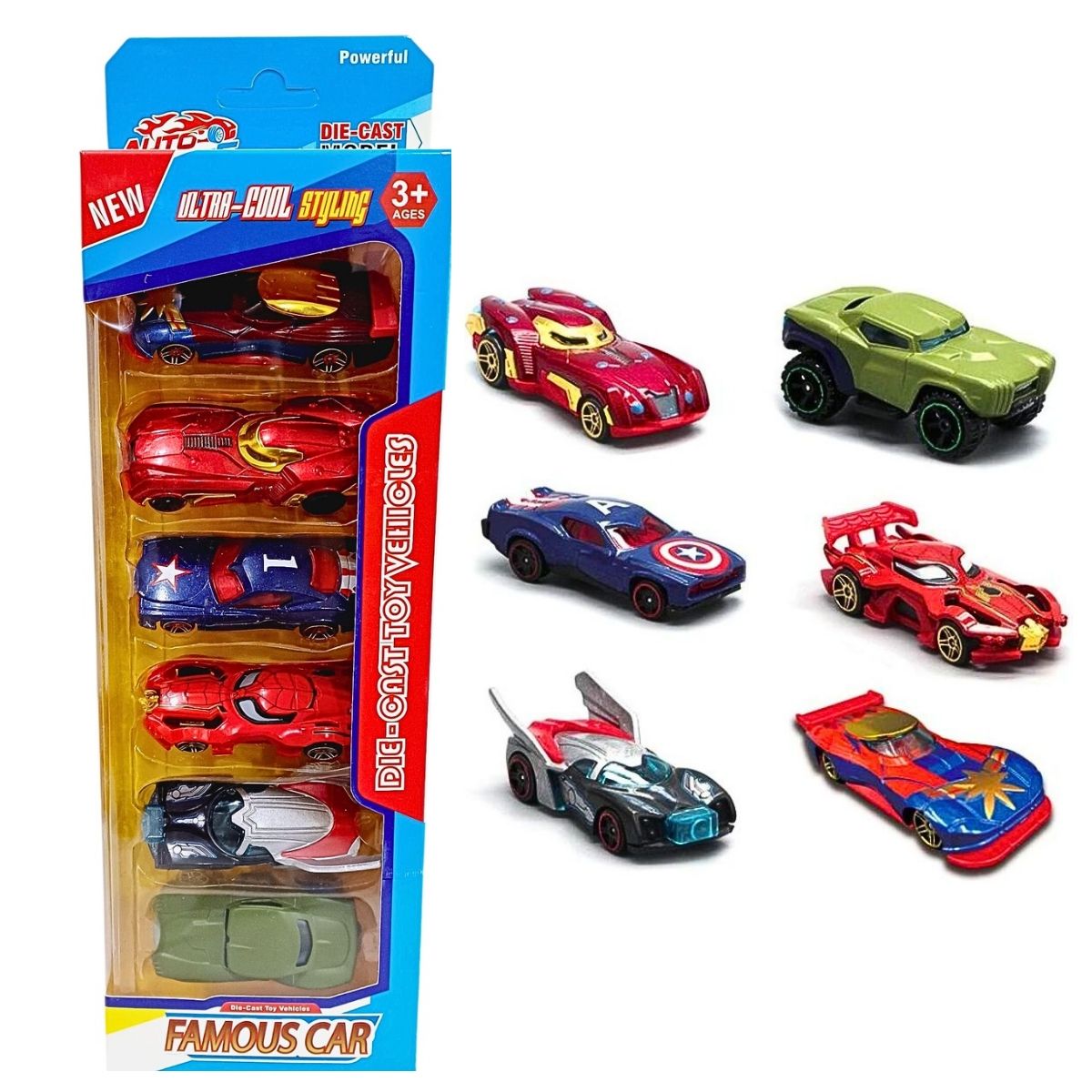 GENERICO - Juguete Pack 6 Carros De Metal Para Niños Autos para Niños