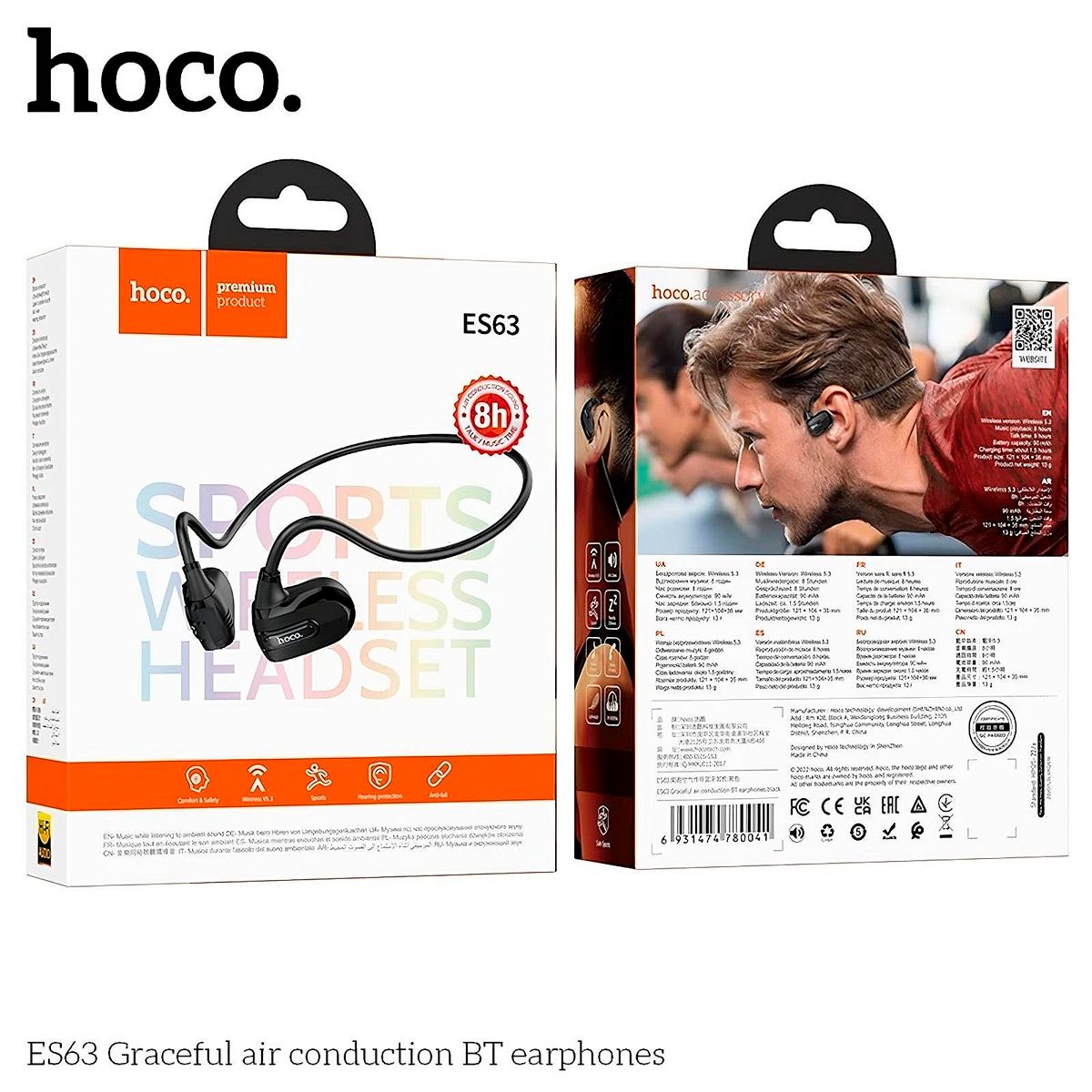HOCO - Audifonos Hoco ES63 Deportivos Bluetooth Conducción Aérea