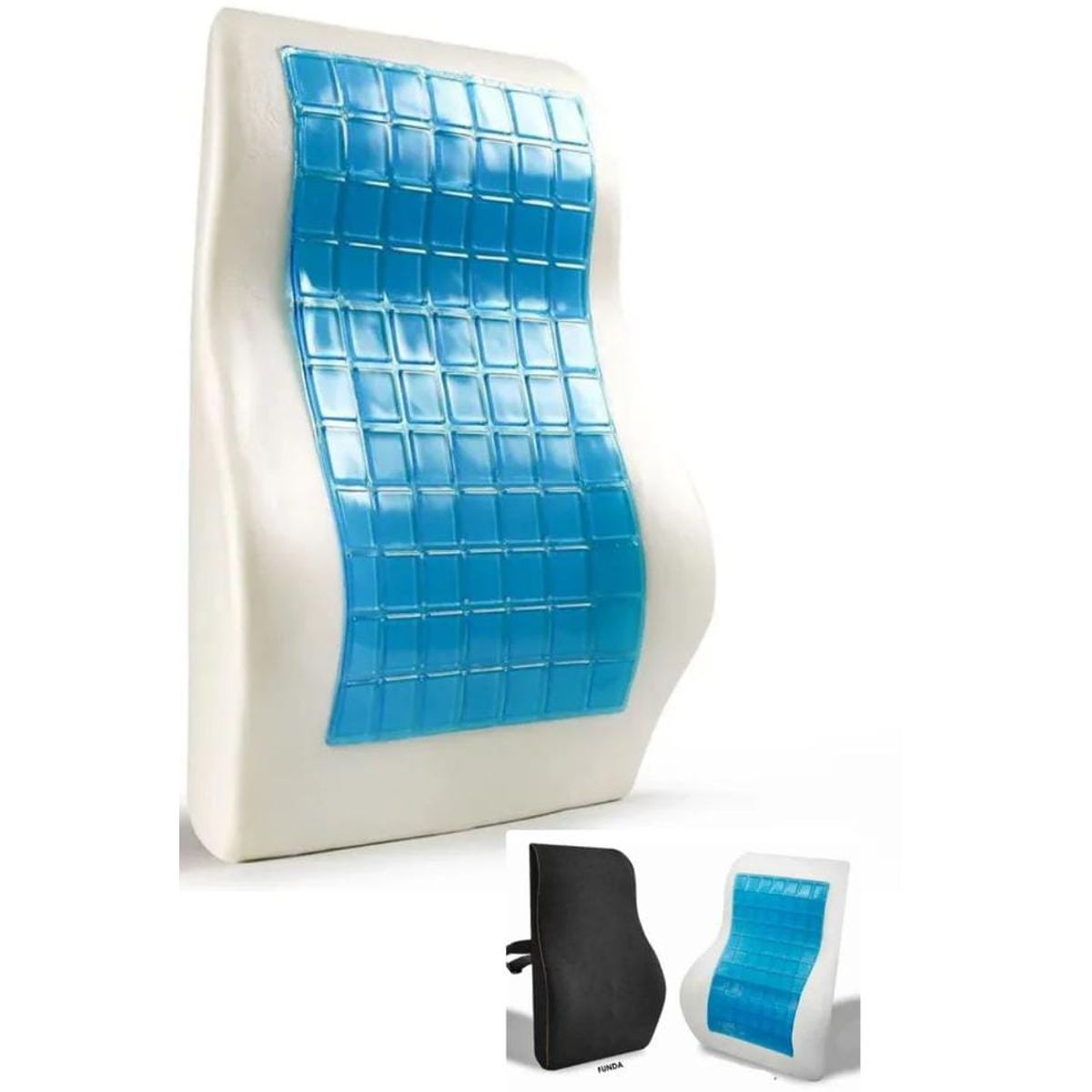 GENERICO - Cojin Respaldar Lumbar Con Gel Frio + Funda  MEMORY FOAM