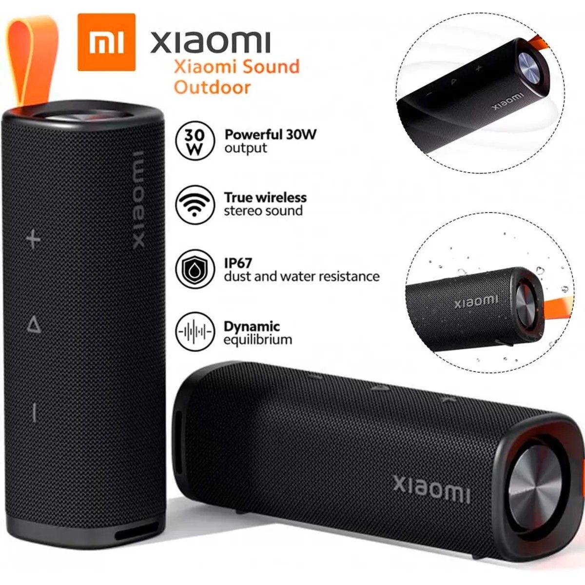 XIAOMI - Parlante Xiaomi Bluetooth Sound Outdoor 30W IP67 - Negro