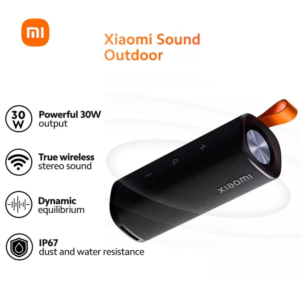 XIAOMI - Parlante Xiaomi Bluetooth Sound Outdoor 30W IP67 - Negro