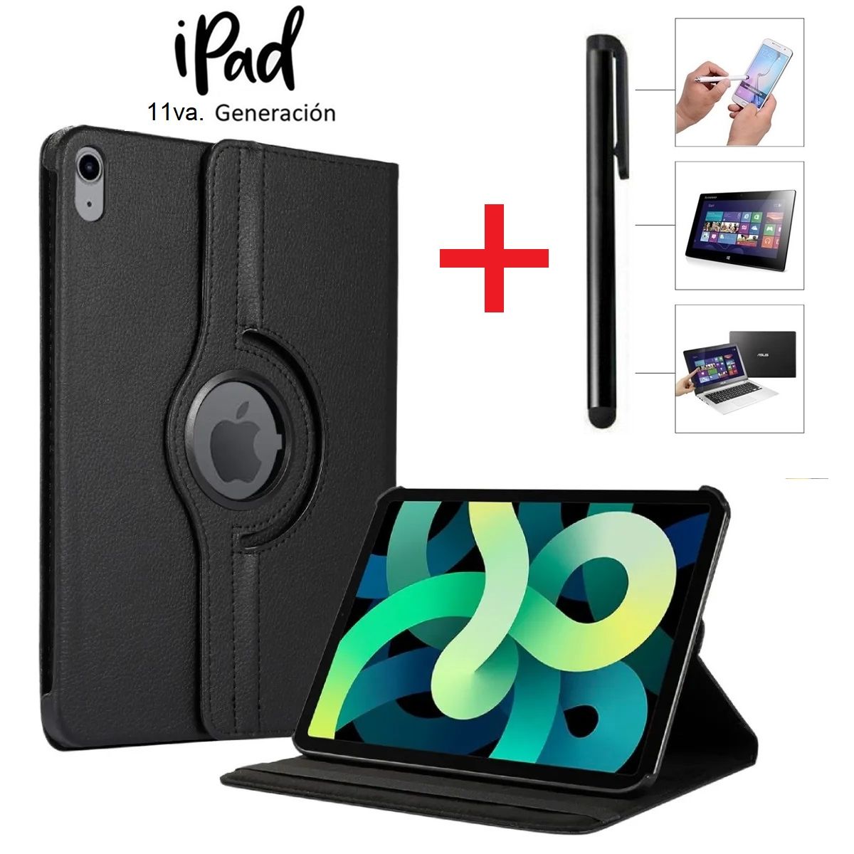 GENERICO - Funda + Lapiz Optico para iPad 11va 2025 (A16) A3354 A3355 A3356