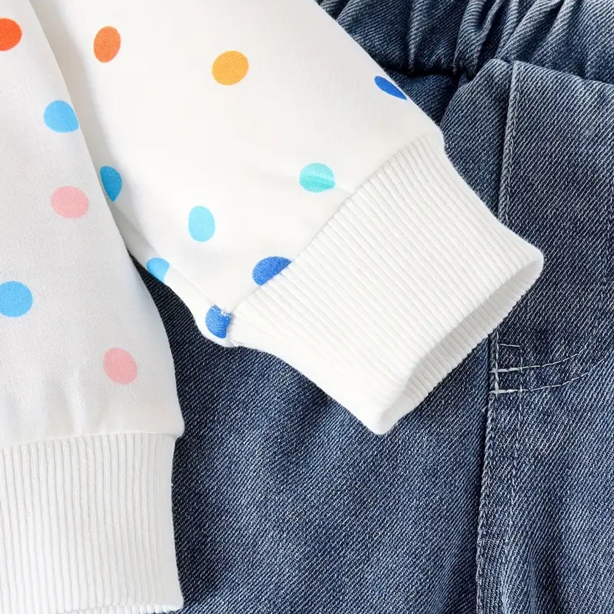 GENERICO - Polera delgada y pantalón denim para bebés y niñas