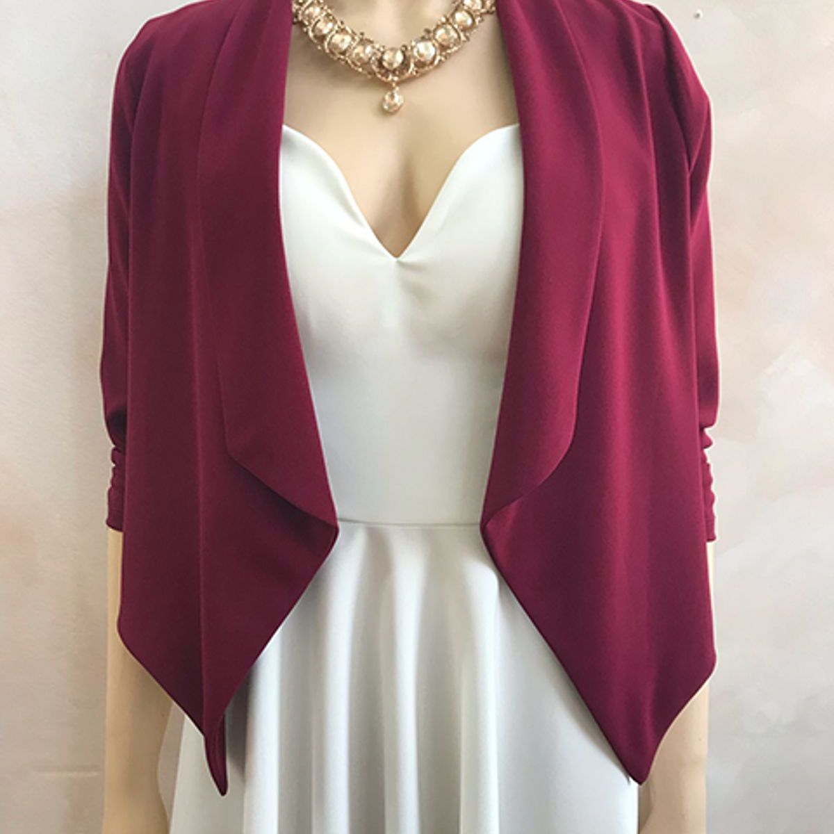 GENERICO - Blazer Tres Cuartos Paola Color Vino Estacion 108