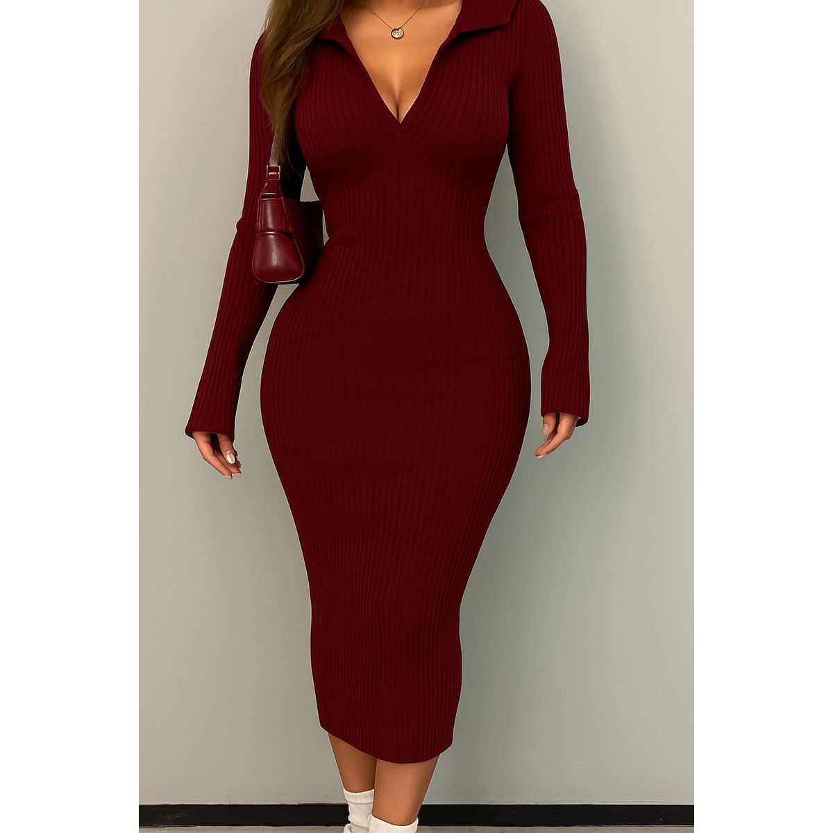 GENERICO - VESTIDO CAMISERO MANGA LARGA