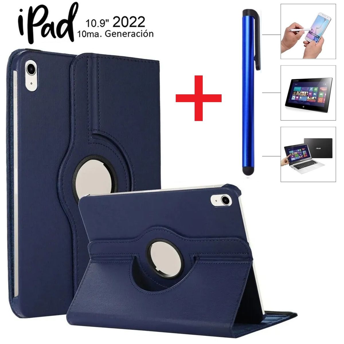 GENERICO - Funda + Lapiz Optico para iPad 10ma Gen 10.9 2022 A2696 A2757 A2777