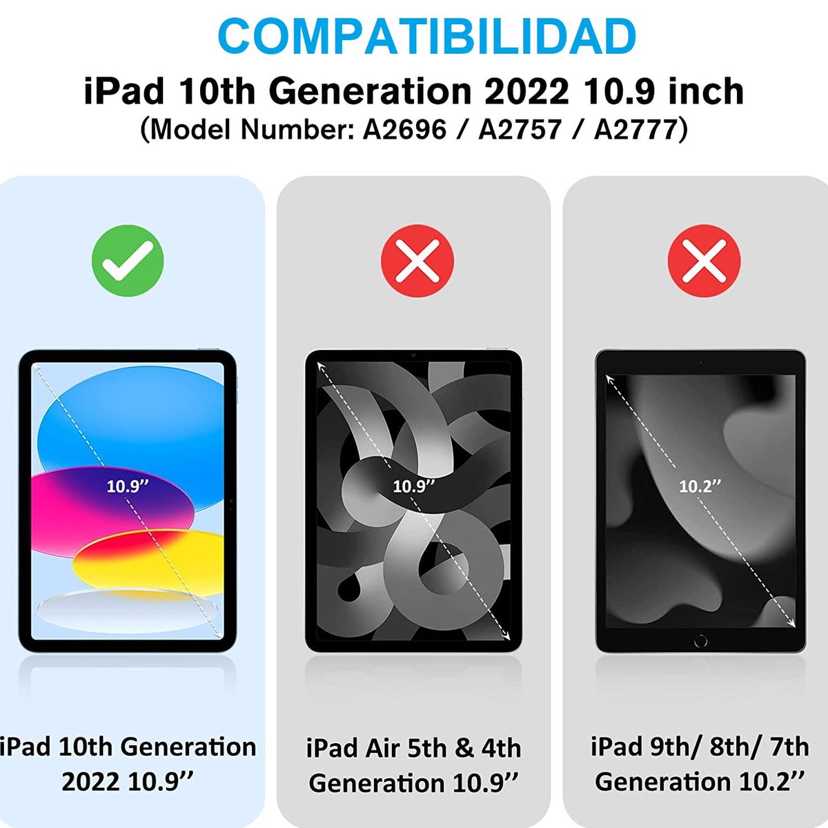 GENERICO - Funda + Lapiz Optico para iPad 10ma Gen 10.9 2022 A2696 A2757 A2777