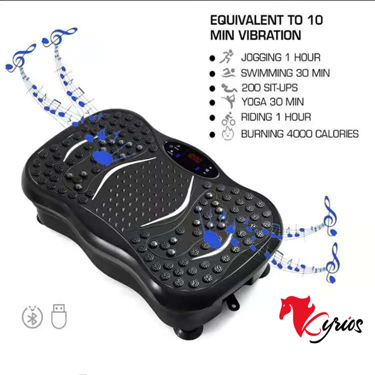 NO LOGO - PLATAFORMA VIBRATORIA CON BLUETOOTH + CONTROL+ ACCESORIOS