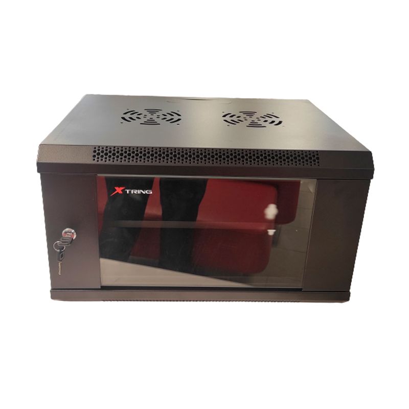 GENERICO - GABINETE METALICO DE PARED 4U 600X450MM COLOR NEGRO PN ST-HH-TF-4U