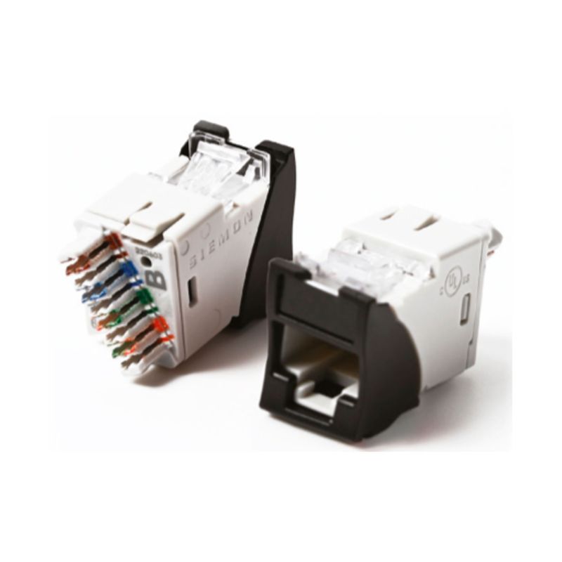 GENERICO - JACK RJ-45 CAT6 SIEMON ULTRAMAX PLANO-ANGULAR COLOR NEGRO PN U6-H01NB