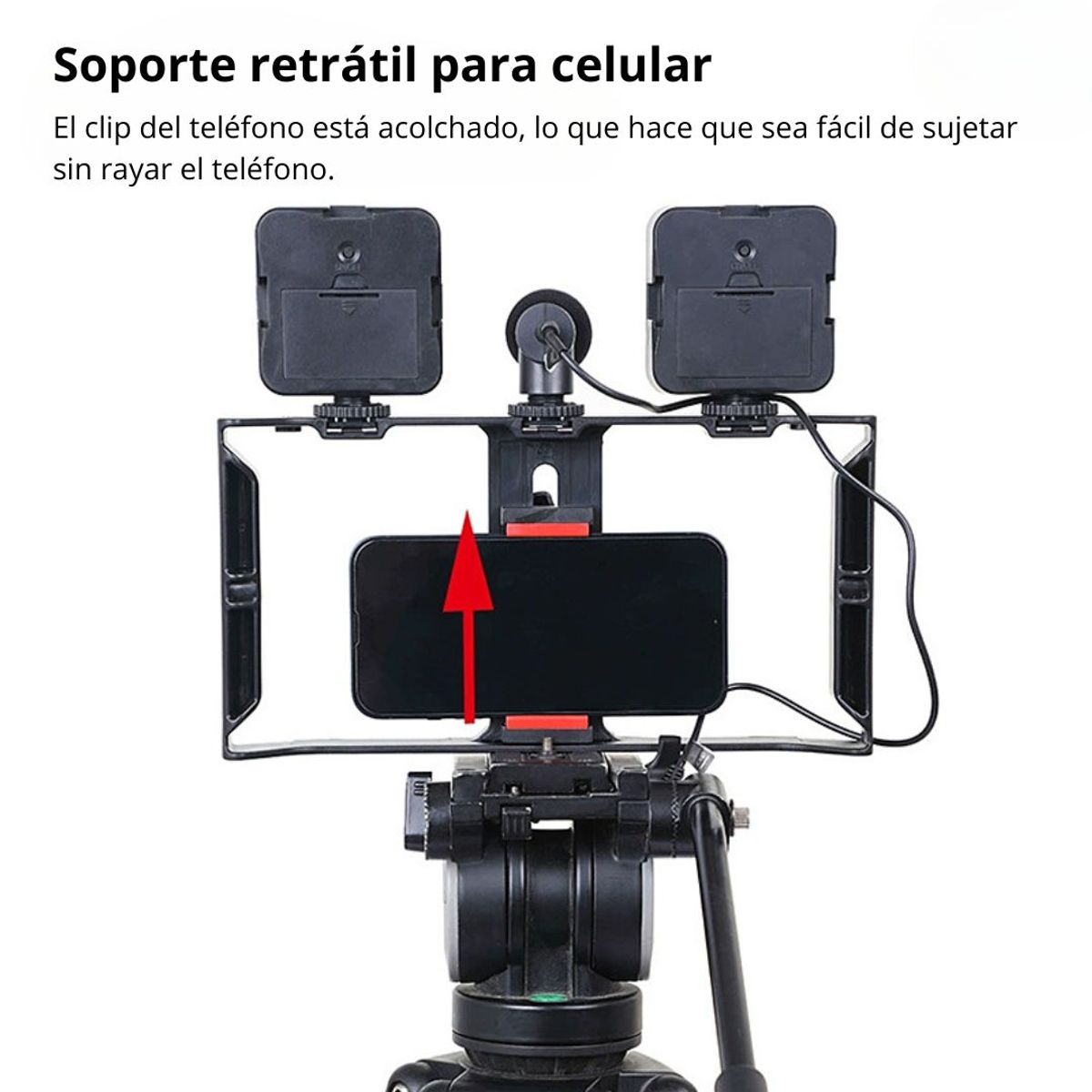 GENERICO - Kit de Grabación para Celular con Trípode Micrófono Direccional y LED