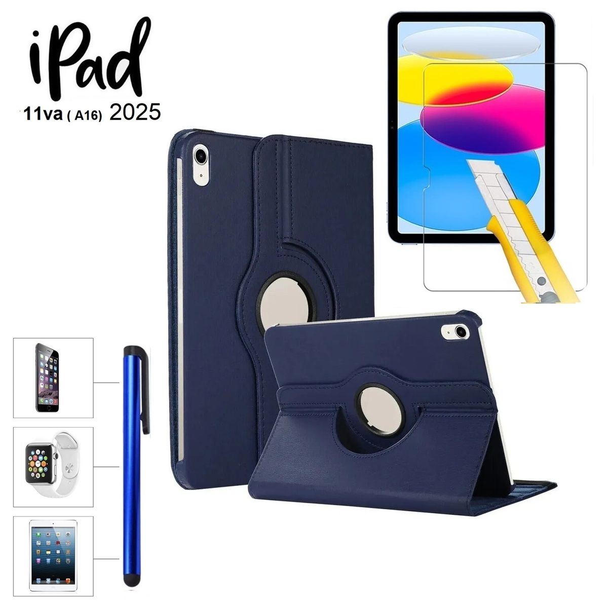 GENERICO - Funda + Mica + Lapiz para iPad 11va 2025 (A16) A3354 A3355 A3356