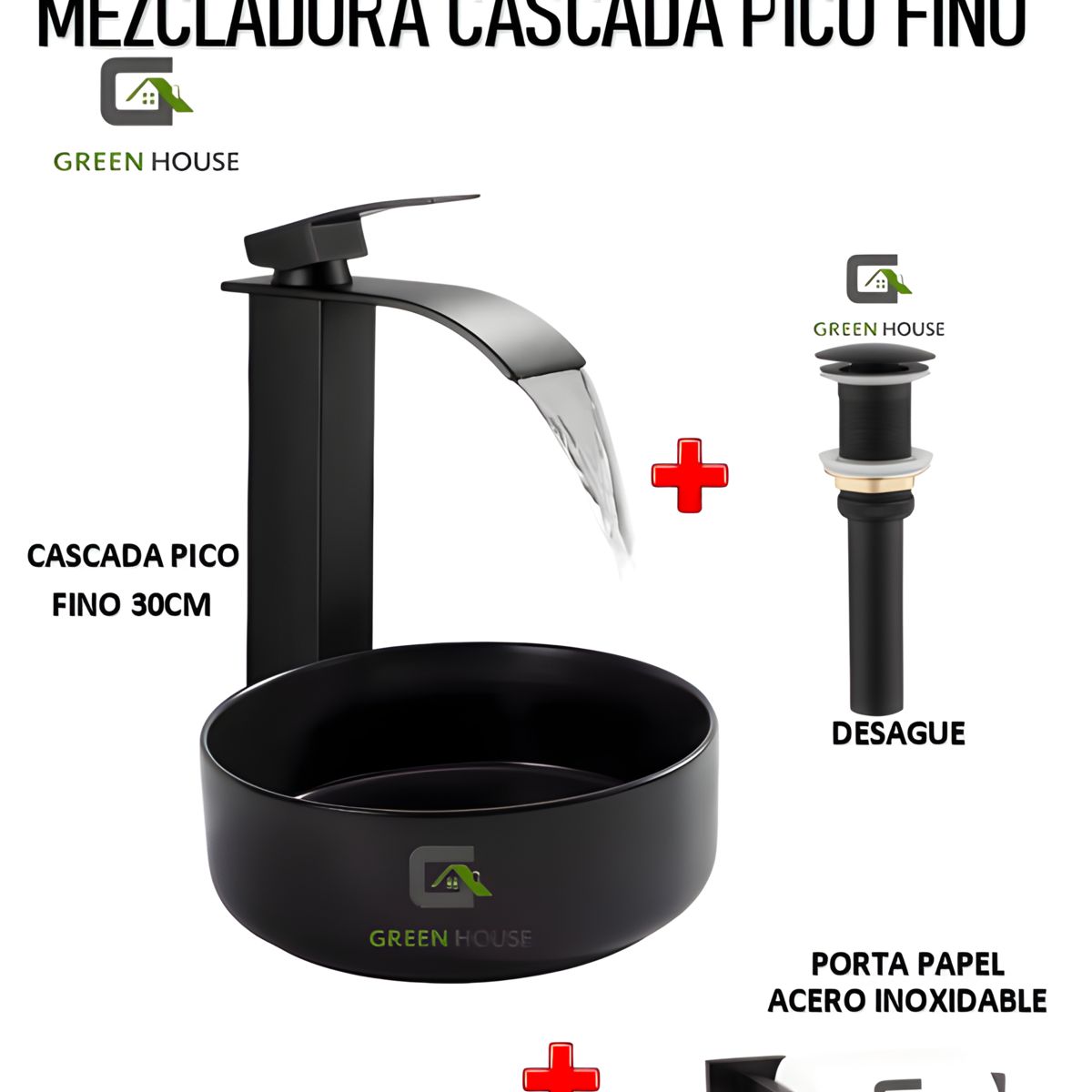 GREEN HOUSE - COMBO ELEGANT LINE  + MEZCLADORA CASCADA PICO FINO