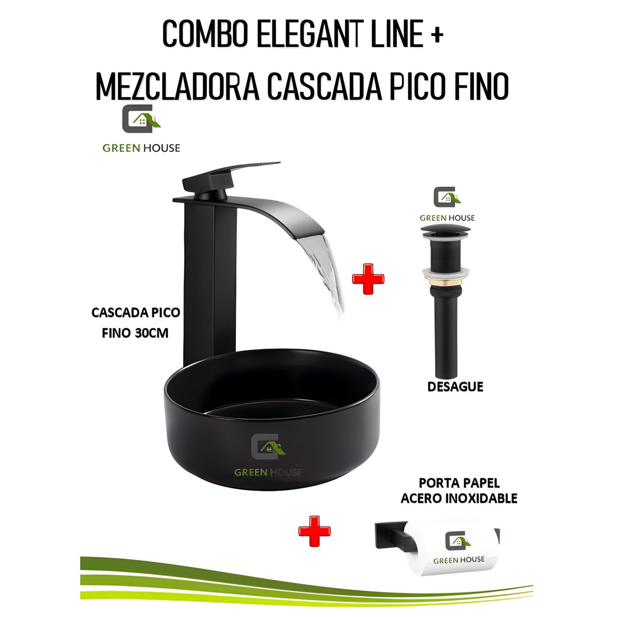 GREEN HOUSE - COMBO ELEGANT LINE  + MEZCLADORA CASCADA PICO FINO