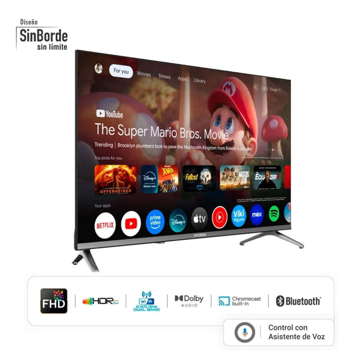 HYUNDAI - TELEVISOR HYUNDAI 43 QLED SMART TV GOOGLE TV FHD - HYLED4326QG